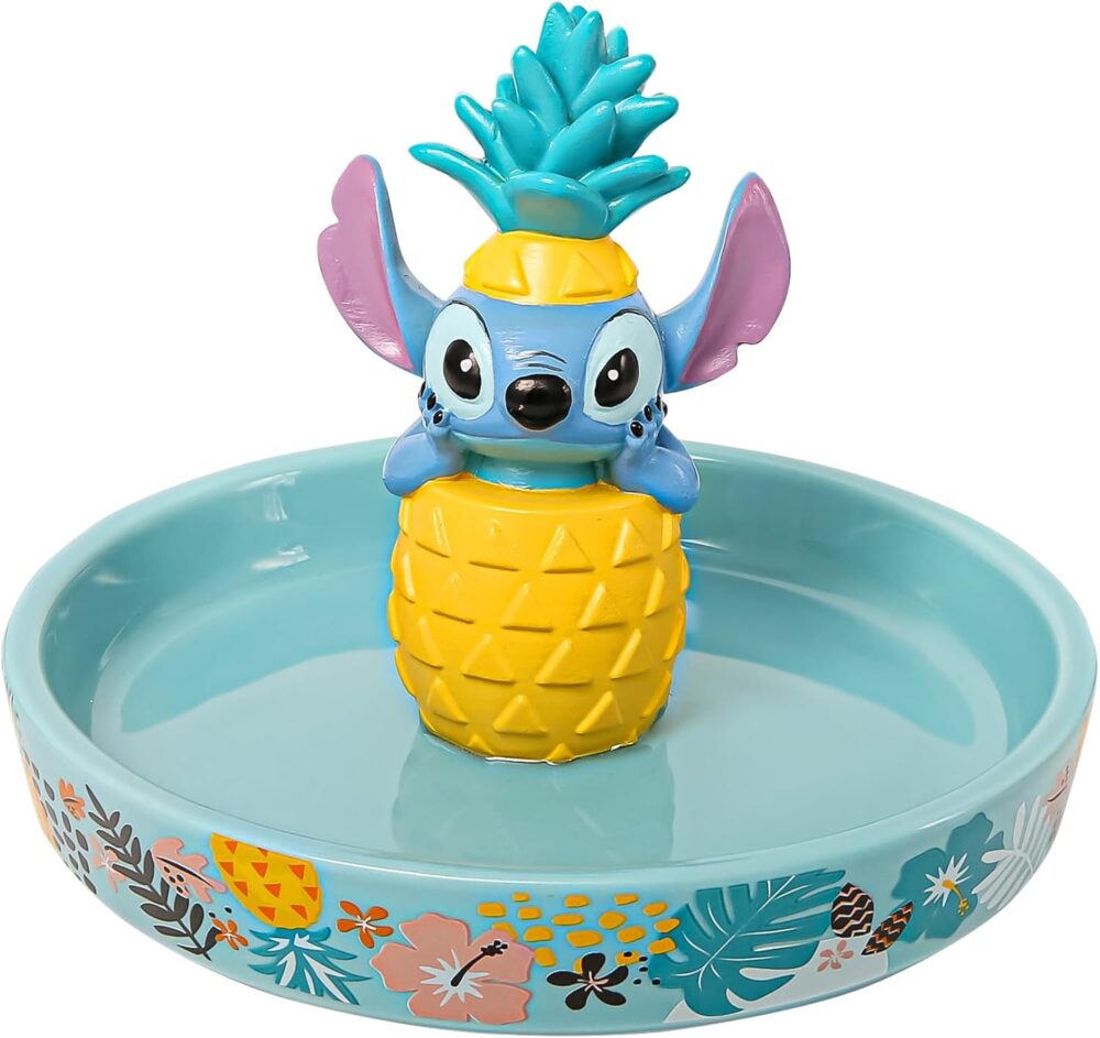 Disney Lilo & Stitch Ring Holder Jewelry Dish - Resin 3D Stitch Ring Dish - Official License Jewelry Tray for Engagement Ring