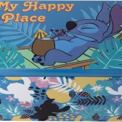 Disney Lilo and Stitch My Happy Place Silk Screen Print Blue Jewelry Box Jewelry Organizer, Officially Licensed - Image 5