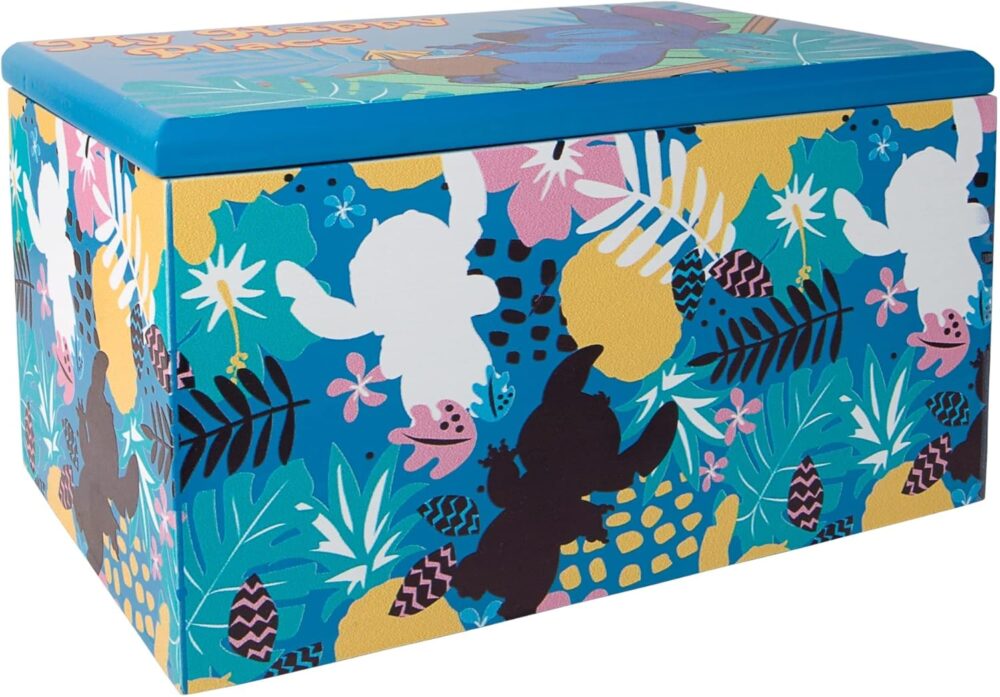 Disney Lilo and Stitch My Happy Place Silk Screen Print Blue Jewelry Box Jewelry Organizer, Officially Licensed - Image 6