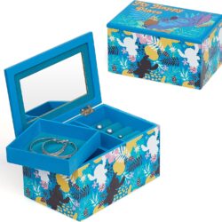 Disney Lilo and Stitch My Happy Place Silk Screen Print Blue Jewelry Box Jewelry Organizer, Officially Licensed - Image 7