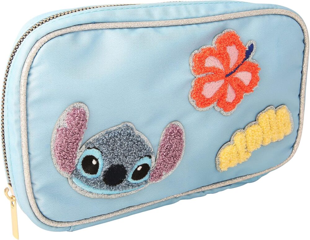 Disney Stitch Nylon Jewelry Holder Organizer with Zip Closure - Officially Licensed Jewelry Travel Organizer