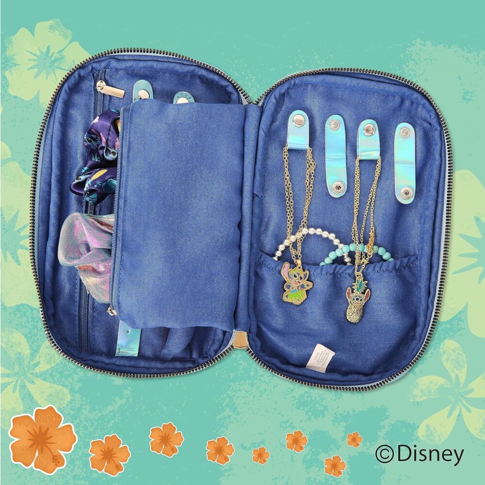 Disney Stitch Nylon Jewelry Holder Organizer with Zip Closure - Officially Licensed Jewelry Travel Organizer - Image 2