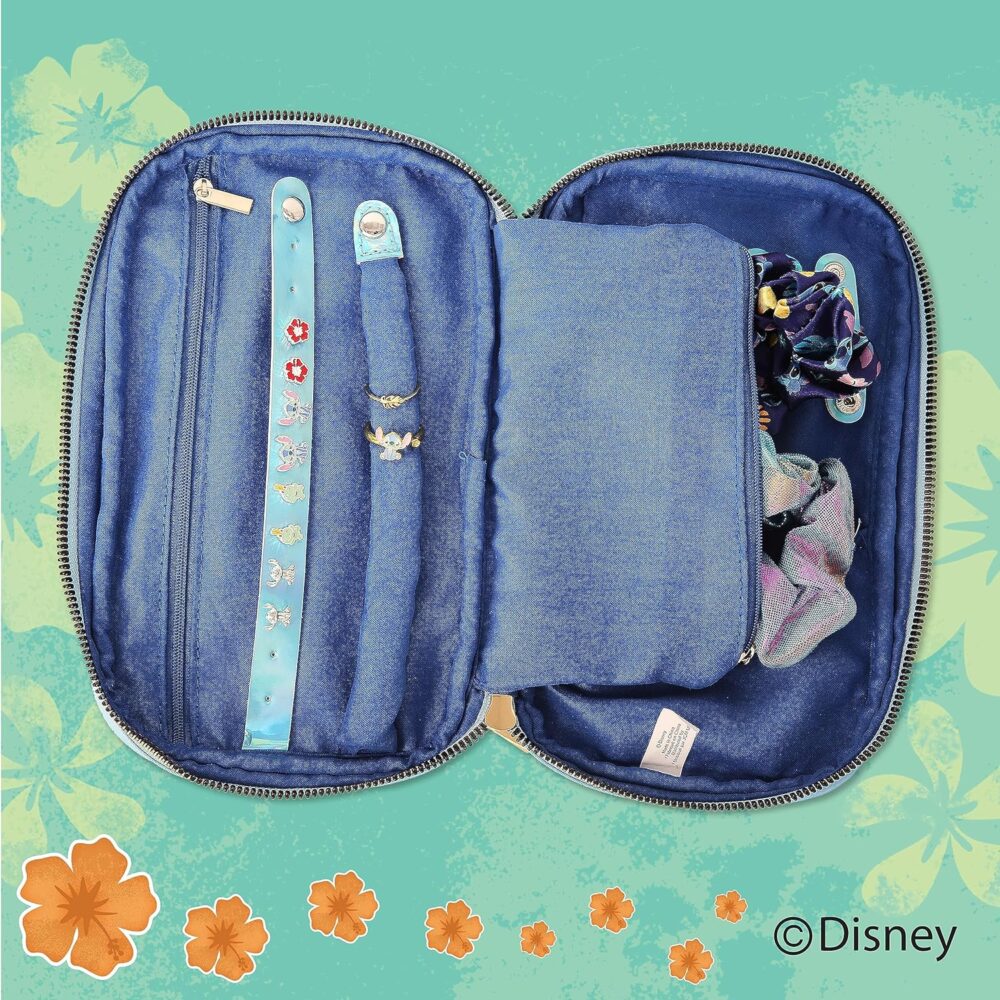 Disney Stitch Nylon Jewelry Holder Organizer with Zip Closure - Officially Licensed Jewelry Travel Organizer - Image 3