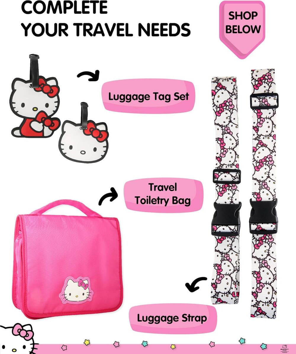 Hello Kitty Passport Holder and Luggage Tag Set Official License, Sanrio Passport Cover and Bag Tag - Image 3