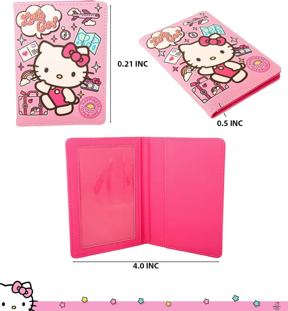 Hello Kitty Passport Holder and Luggage Tag Set Official License, Sanrio Passport Cover and Bag Tag - Image 6