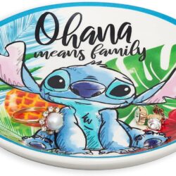Disney Lilo & Stitch Jewelry Tray - Ceramic Trinket Dish - Ohana Means Family Stitch Ring Dish - Officially Licensed