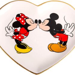 Disney Mickey Mouse and Minnie Mouse Jewelry Tray - Ceramic Trinket Dish - Minnie and Mickey Heart Ring Dish