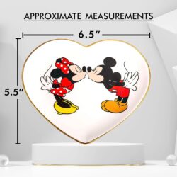 Disney Mickey Mouse and Minnie Mouse Jewelry Tray - Ceramic Trinket Dish - Minnie and Mickey Heart Ring Dish - Image 3
