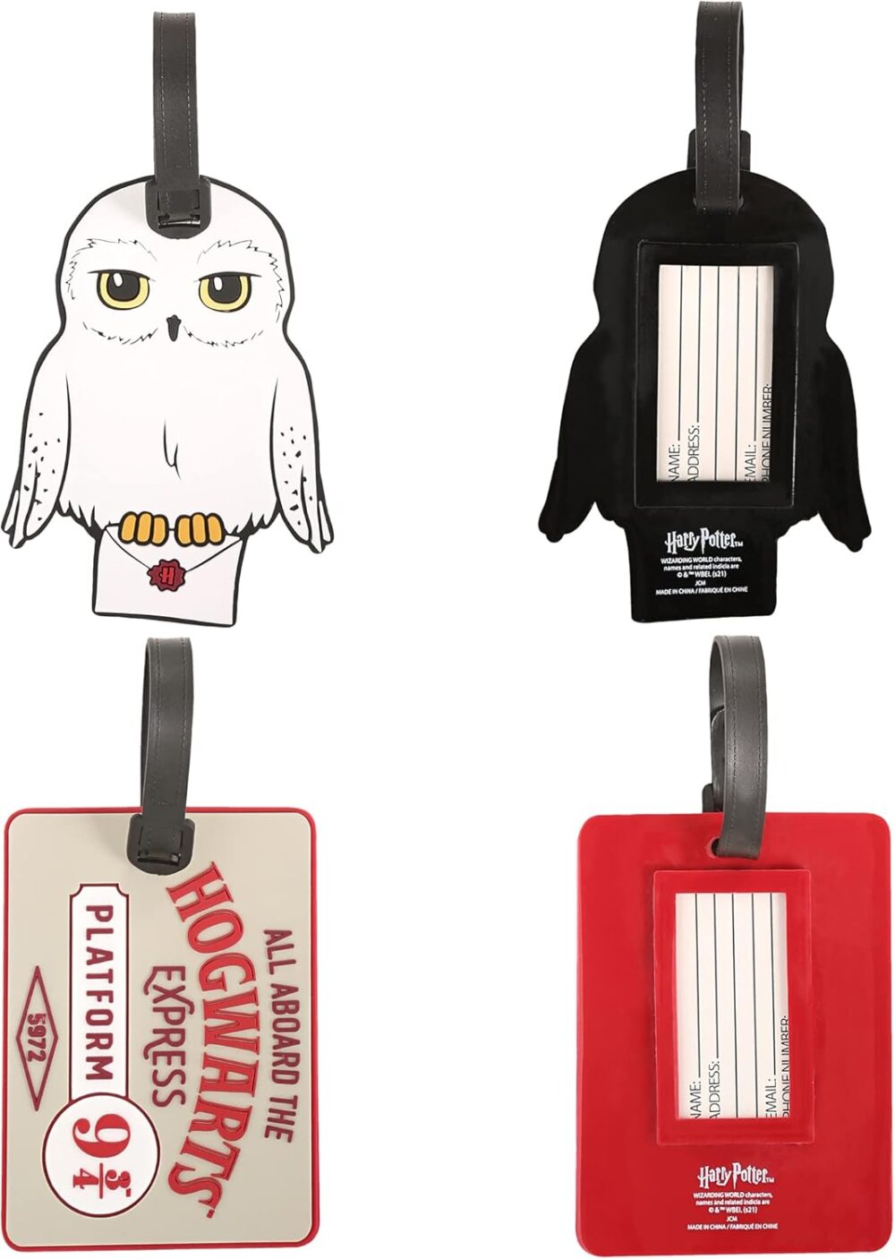 Harry Potter Hedwig The Owl and Hogwarts Express Platform 9-3/4 PVC Luggage Tags, Set of 4 - Image 7