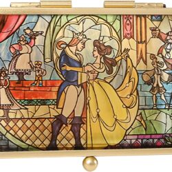 Disney Beauty and the Beast Small Glass Jewelry Box Officially Licensed, Jewelry Case, Gifts