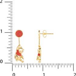 Disney Winnie the Pooh Womens Flash Plated Gold Drop Earrings and Ceramic Jewelry Tray Bundle - Image 6