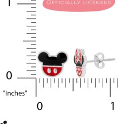 Disney Mickey Mouse and Minnie Mouse Mismatched Stud Earrings Silver Plated, Officially Licensed - Image 5