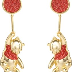 Disney Winnie the Pooh Womens Flash Plated Gold Drop Earrings and Ceramic Jewelry Tray Bundle - Image 4