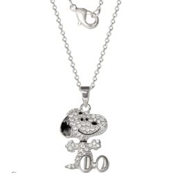 PEANUTS Snoopy Necklace for Women Official License, 18" Silver Flash-Plated Necklace with 3D Pave Snoopy Pendant, Snoopy Gift - Image 5