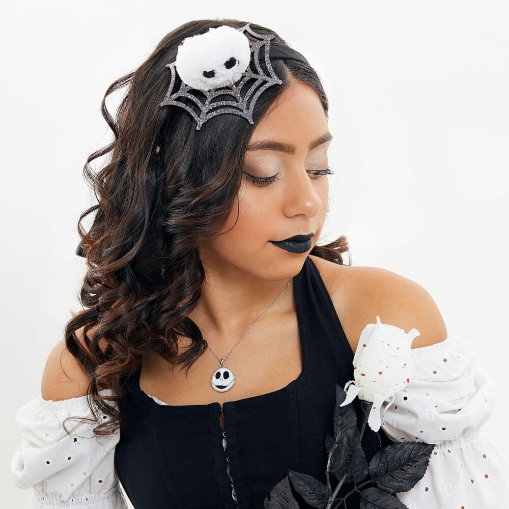 Disney The Nightmare Before Christmas Headband for Women - Black Head Band with Spiderweb and Jack Skellington Head - Image 3