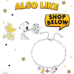 PEANUTS Womens Snoopy and Woodstock Red Crystal Heart Necklace 18" - Silver Plated Snoopy Necklace - Official License - Image 3