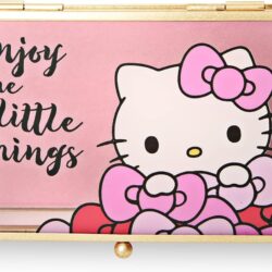 SALLY ROSE Sanrio Hello Kitty Jewelry Box - Enjoy the Little Things Glass Jewelry Case - Hello Kitty Gifts Officially Licensed