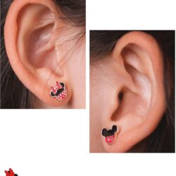 Disney Mickey Mouse and Minnie Mouse Mismatched Stud Earrings Silver Plated, Officially Licensed - Image 4