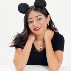 Disney Minnie Mouse or Mickey Mouse Hoop Earrings for Women Official License, Gold or Silver-Plated Cubic Zirconia Hoops - Image 2