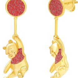 Disney Winnie the Pooh Womens Flash Plated Gold Drop Earrings and Ceramic Jewelry Tray Bundle - Image 8