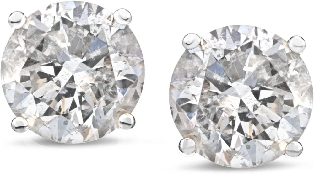 Amazon Essentials Certified 14k Gold Diamond with Screw Back and Post Stud Earrings (J-K Color, I1-I2 Clarity) (previously Amazon Collection)