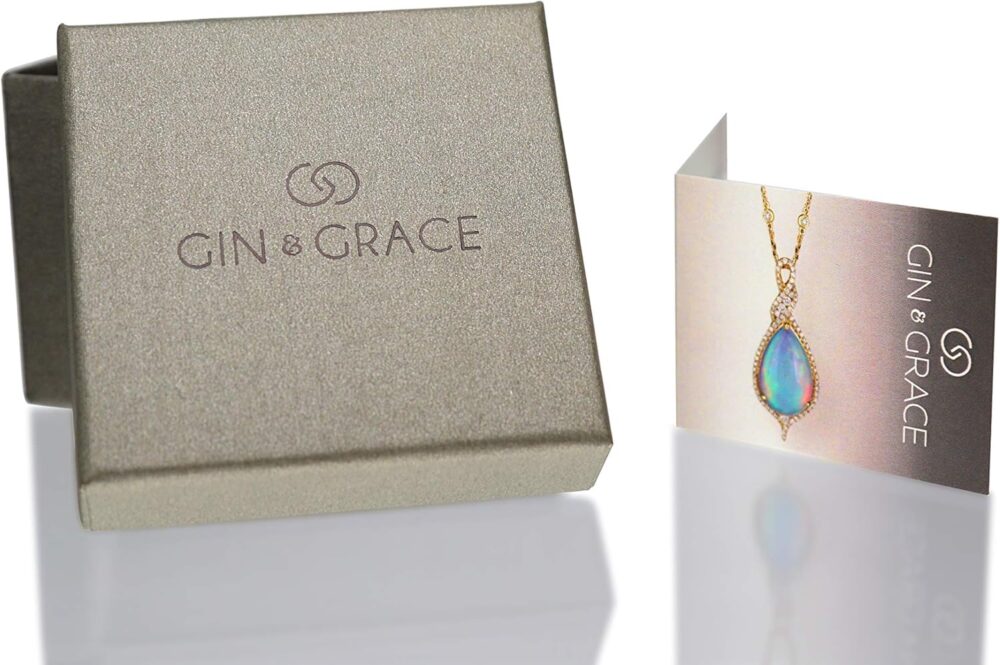 Gin & Grace 14K Yellow Gold Genuine Aquamarine Ring with Diamonds for women | Ethically, authentically & organically sourced (Cushion-cut) shaped Aquamarine hand-crafted jewelry for her | Aquamarine Ring for women - Image 6
