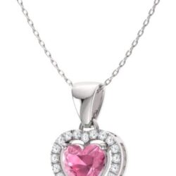 Diamondere Natural and Certified Gemstone and Diamond Heart Petite Necklace in 14k Solid Gold | 0.45 Carat Pendant with 18 Inch Chain Valentine's Day gift for her - Image 2