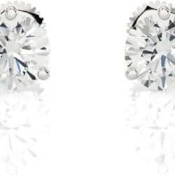 1/4 to 2 Carat Natural or Lab Grown Diamond Round Stud Earrings for Women in 14k White Gold (D-E to L-M, VVS1-VVS2 to SI2-I1, cttw) 3-Prong Martini Screw Back by Privosa Fine Jewelry - Image 3