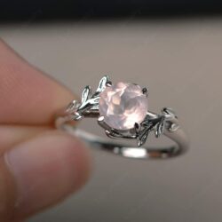 LUO Round Shaped 7 MM Gemstone Branch Statement Ring 925 Sterling Silver Birthstone Ring for Women - Image 2