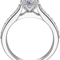 14K Solid Gold Moissanite Rings 14k Gold Solitaire Ring 1 Carat Round Brilliant Cut Moissanite Engagement Rings - Image 3