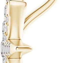 Angara Natural Diamond Eight-Point Starburst Pendant in 14K Solid Gold/Platinum | April Birthstone, Birthday, Engagement, Anniversary, Wedding Jewelry Gift for Women - Image 2