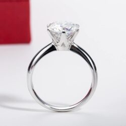 Solid 14K White Gold/Yellow Gold 3CT Six Prong Solitaire Moissanite Ring, 14K Real Gold Gift for Wedding, Engagement And Anniversary Promise Rings With Certificate - Image 7