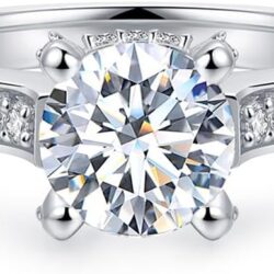 14K Solid Gold Moissanite Rings 14k Gold Solitaire Ring 1 Carat Round Brilliant Cut Moissanite Engagement Rings - Image 2