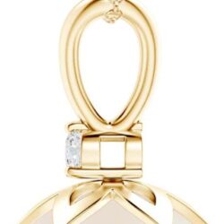 Angara Freshwater Pearl Pendant Necklace with Diamonds in Sterling Silver, 14K Solid Gold | June Birthstone, Birthday, Engagement, Anniversary, Wedding Jewelry Gift for Women - Image 2