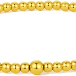 24K Solid Gold Bracelet for Women, Real Pure Gold Jewelry Charm Dainty Fortune Gold Ball Gold Bead Bracelet for Men Girlfriend