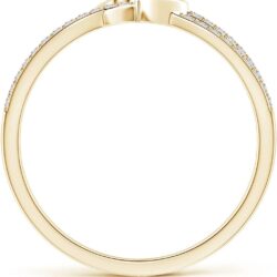 Angara Natural Diamond Criss Cross Promise Ring for Women in Sterling Silver / 14K Solid Gold | Birthday, Engagement, Anniversary, Wedding Jewelry Gift for Women - Image 2