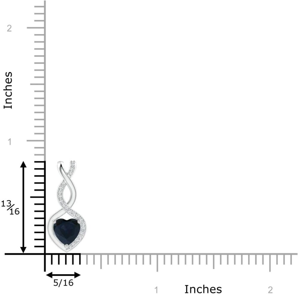 Angara Natural Blue Sapphire Infinity Heart Pendant Necklace in Sterling Silver / 14K Solid Gold | September Birthstone, Birthday, Engagement, Anniversary, Wedding Jewelry Gift for Women - Image 5