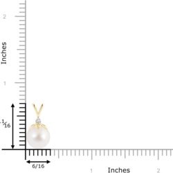 Angara Freshwater Pearl Pendant Necklace with Diamonds in Sterling Silver, 14K Solid Gold | June Birthstone, Birthday, Engagement, Anniversary, Wedding Jewelry Gift for Women - Image 3