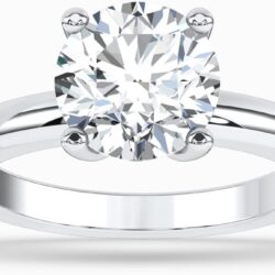 1/2 Carat - 5 Carat Lab Grown Diamond 4 Prong Solitaire Ring | 14K White Gold Engagement Anniversary Wedding Band Ring for Women | E-F Color and VS1 Clarity - Image 2