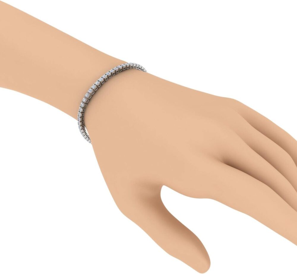 2 to 7 Carat Diamond Tennis Bracelet in 14K Gold (7 Inch) - IGI Certified (I1-I2 Clarity) - Image 3