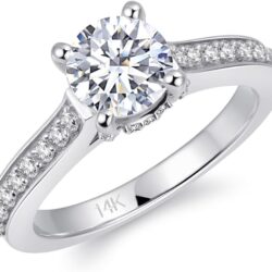 14K Solid Gold Moissanite Rings 14k Gold Solitaire Ring 1 Carat Round Brilliant Cut Moissanite Engagement Rings