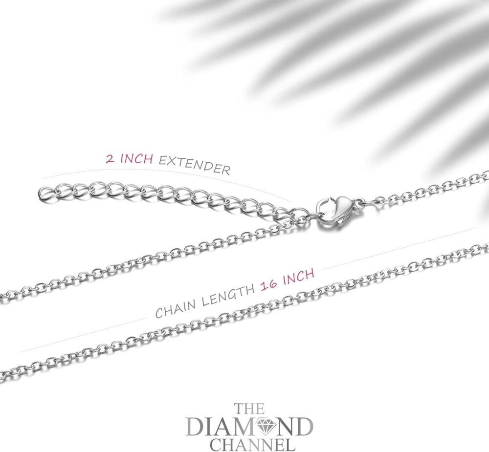 The Diamond Channel NATURAL Diamond 4-Prong Pendant Necklace with 16”+2” Extender - 14K Gold Diamond Pendant - Fine Jewelry for Women - Image 6