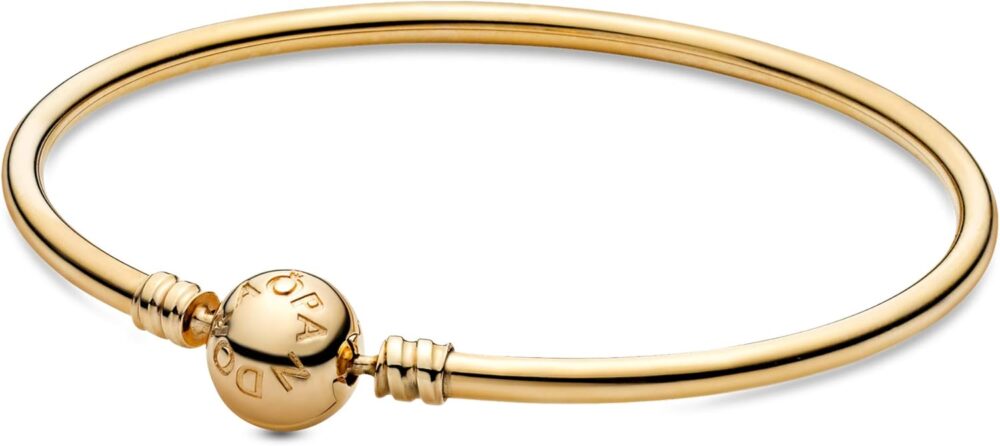 PANDORA Moments Ball Clasp Bangle for Women - Compatible with Moments Charms - Bangle Charm Bracelet - Gift for Her - Image 2