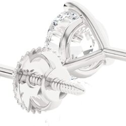 1/4 to 2 Carat Natural or Lab Grown Diamond Round Stud Earrings for Women in 14k White Gold (D-E to L-M, VVS1-VVS2 to SI2-I1, cttw) 3-Prong Martini Screw Back by Privosa Fine Jewelry - Image 4