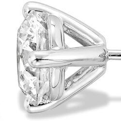 IGI Certified 1.50 to 4.00 Carat Lab Grown Diamond Round Stud Earrings for Women I 14k White Gold Earrings for Her (I-J, VS1-VS2, cttw) 3-Prong Martini Set Diamond I Push Back Studs