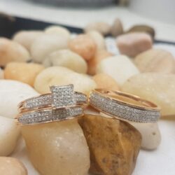 Dazzlingrock Collection Round White Diamond Micro Pave Trio Ring Set for Him & Her (0.50 ctw, Color I-J, Clarity I1-I3) in Solid Gold - Image 7