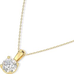 IGI Certified 0.25Ct-3.00 Carat Diamond Color/Clarity F-VS2, 14K Gold 4 Prong Set Round-cut Lab Grown Diamond Solitaire Necklace Pendant Chain - Image 3