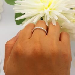 Dazzlingrock Collection 1.00 Cttw 14k Solid Gold Round Diamond Womens Eternity Anniversary Stackable Ring Wedding Band - Image 5