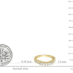 Dazzlingrock Collection 0.55 Cttw 14K Solid Gold Princess Cut Diamond Womens Anniversary Wedding Curved Stackable Ring - Image 5