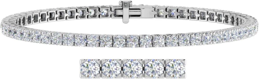 2 to 7 Carat Diamond Tennis Bracelet in 14K Gold (7 Inch) - IGI Certified (I1-I2 Clarity)